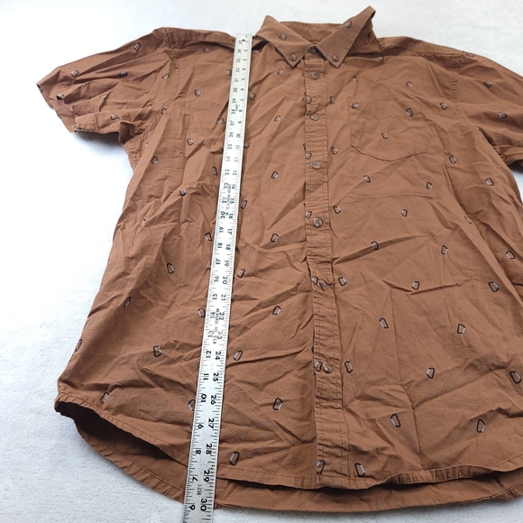 Prana Mens Size XL Brown 100% Cotton Casual Button Down Shirt - Picture 2 of 6